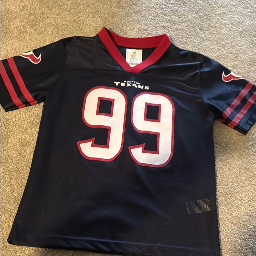 NFL Blue and Red Jersey with Team Logo and Number